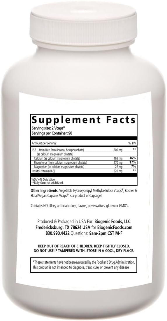 Biogenic Foods IP6 & Inositol Veggie Capsules for Natural Immune Support