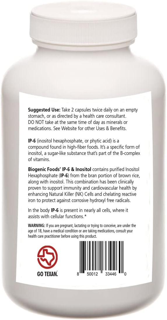 Biogenic Foods IP6 & Inositol Veggie Capsules for Natural Immune Support