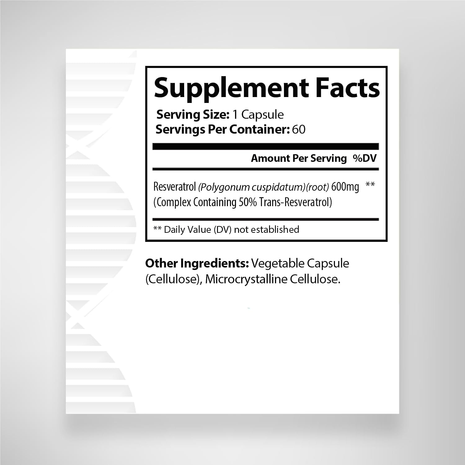 Biogenique Resveratrol 600mg Capsules - Powerful Antioxidants with Trans-Resveratrol from Polygonum Root Extract for Anti-Aging & Heart Health - 60 Count, Made in USA - Vegan, Non-GMO, Gluten Free