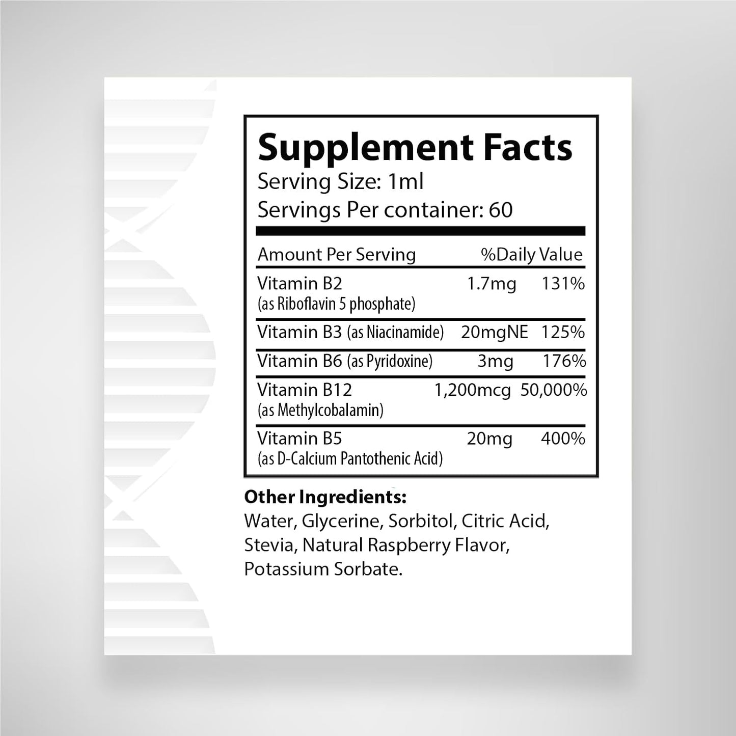 Biogenique Vitamin B12 Liquid Drops with Methyl B12 & B Complex - Energy & Mood Support - Immune System Aid - 2FL oz. 60ml Sublingual Supplement - Natural Raspberry Flavor - USA Made - Vegan & Non-GMO