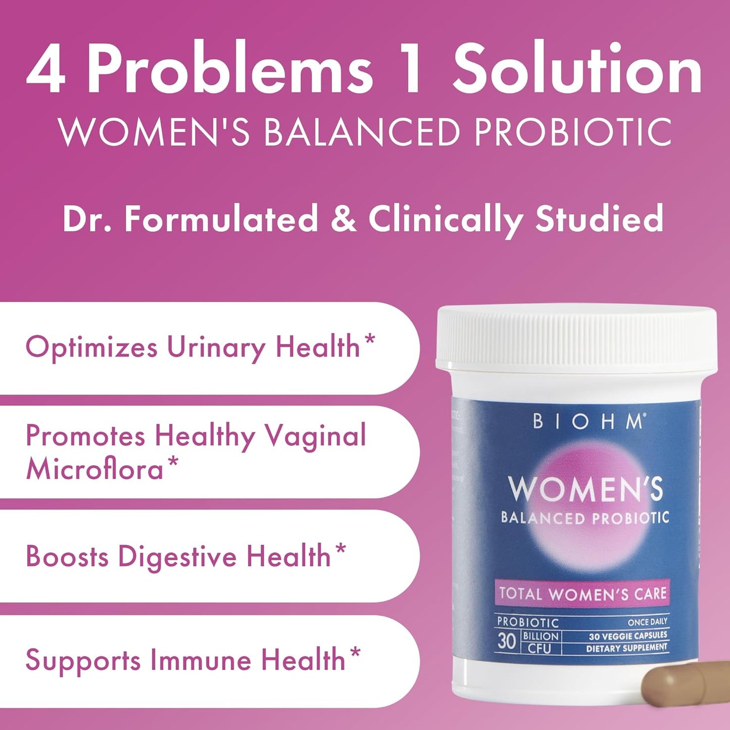 BIOHM Women's Probiotics Bundle: 30 Billion CFU & 210 oz Digestive Reds Powder for Gut & Vaginal Health, Antioxidants, Enzymes, Vitamins