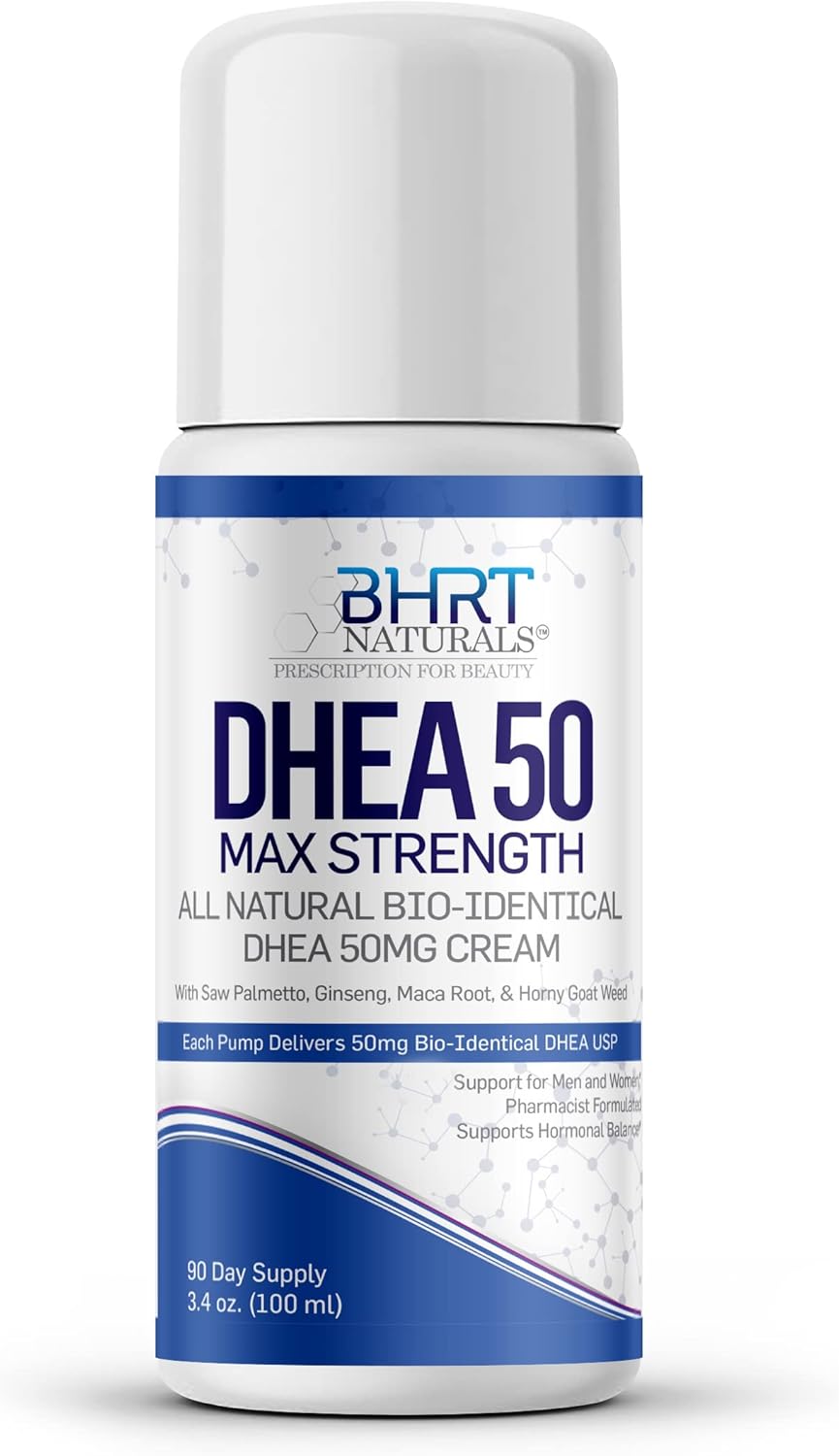 Bioidentical DHEA Cream 50mg for Men & Women - Natural Energy & Mood Support - Hormone Balance & Healthy Aging - 90 Day Supply, USA Made