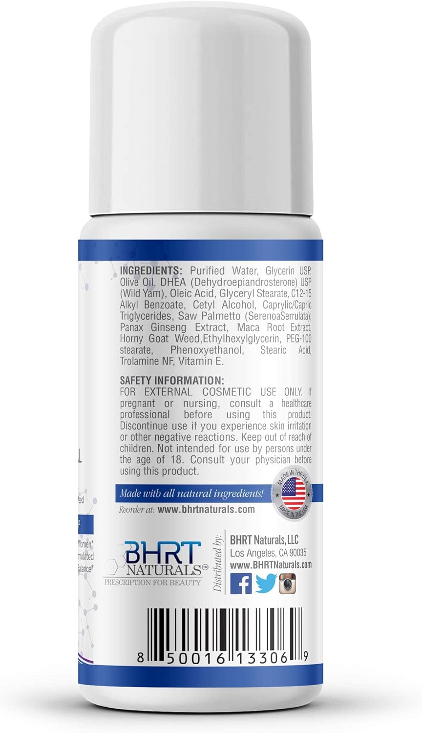 Bioidentical DHEA Cream 50mg for Men & Women - Natural Energy & Mood Support - Hormone Balance & Healthy Aging - 90 Day Supply, USA Made