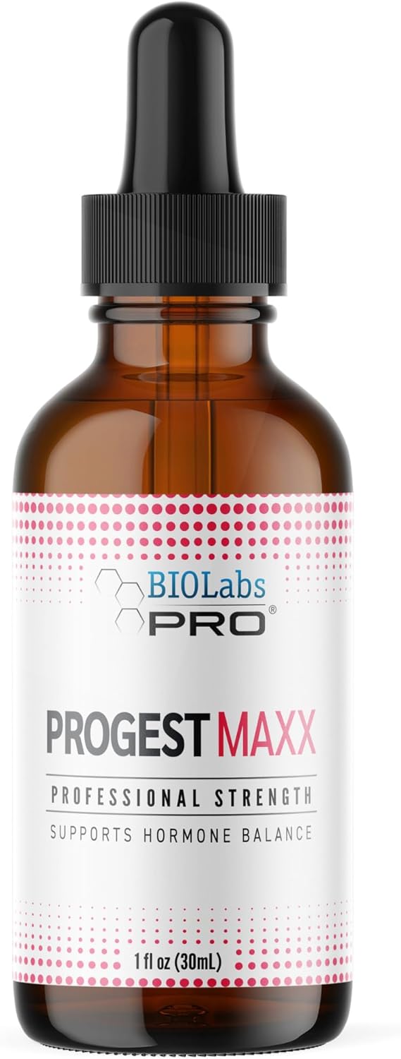 BIOLABS PRO Progest MAXX Natural Progesterone Oil - Menopause Support, 1oz Bottle (3 Month Supply)
