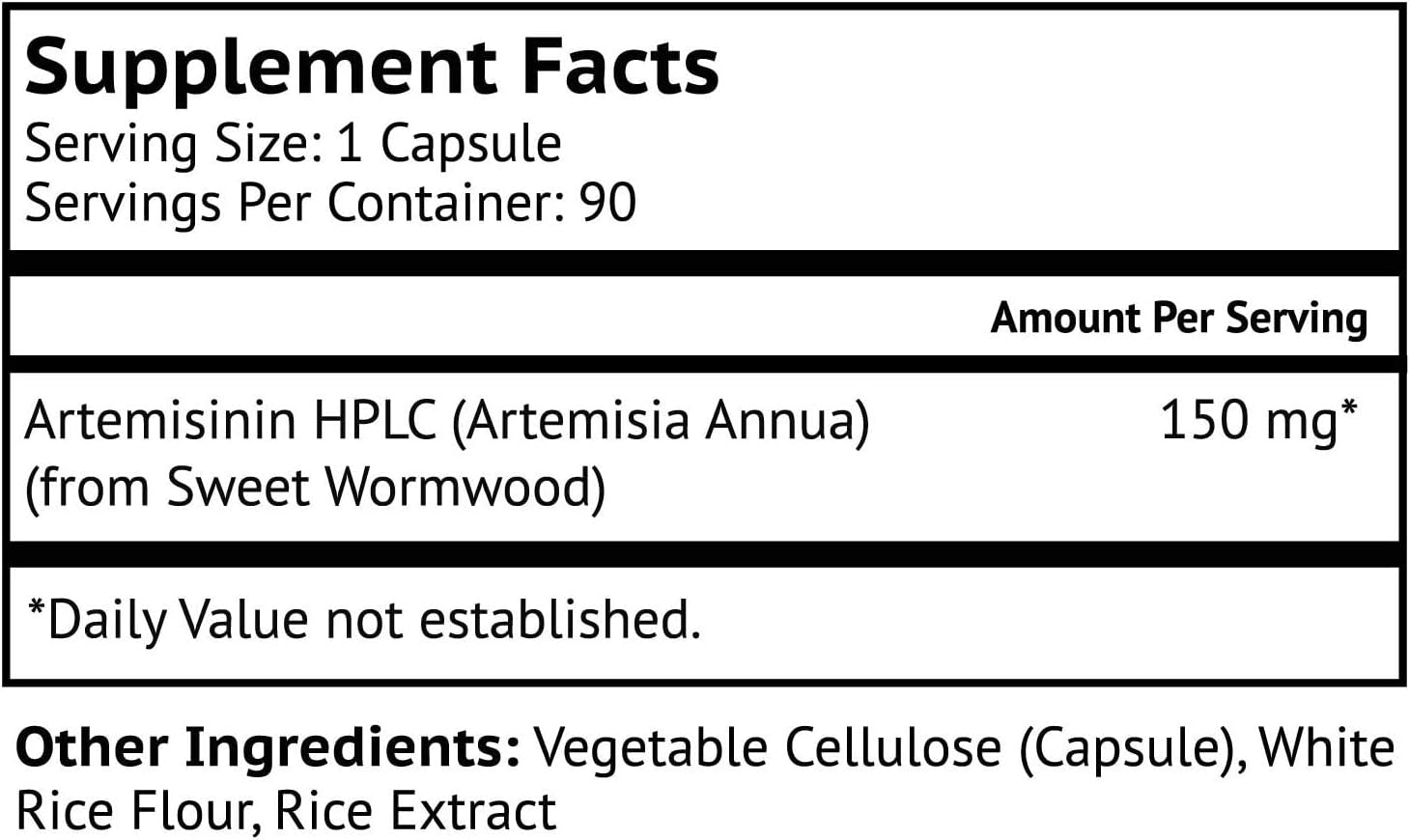 Biolor Artemisinin Annua Extract Capsules - 98% Standardized - Non-GMO, Vegan, Gluten Free - 90 Wormwood Capsules