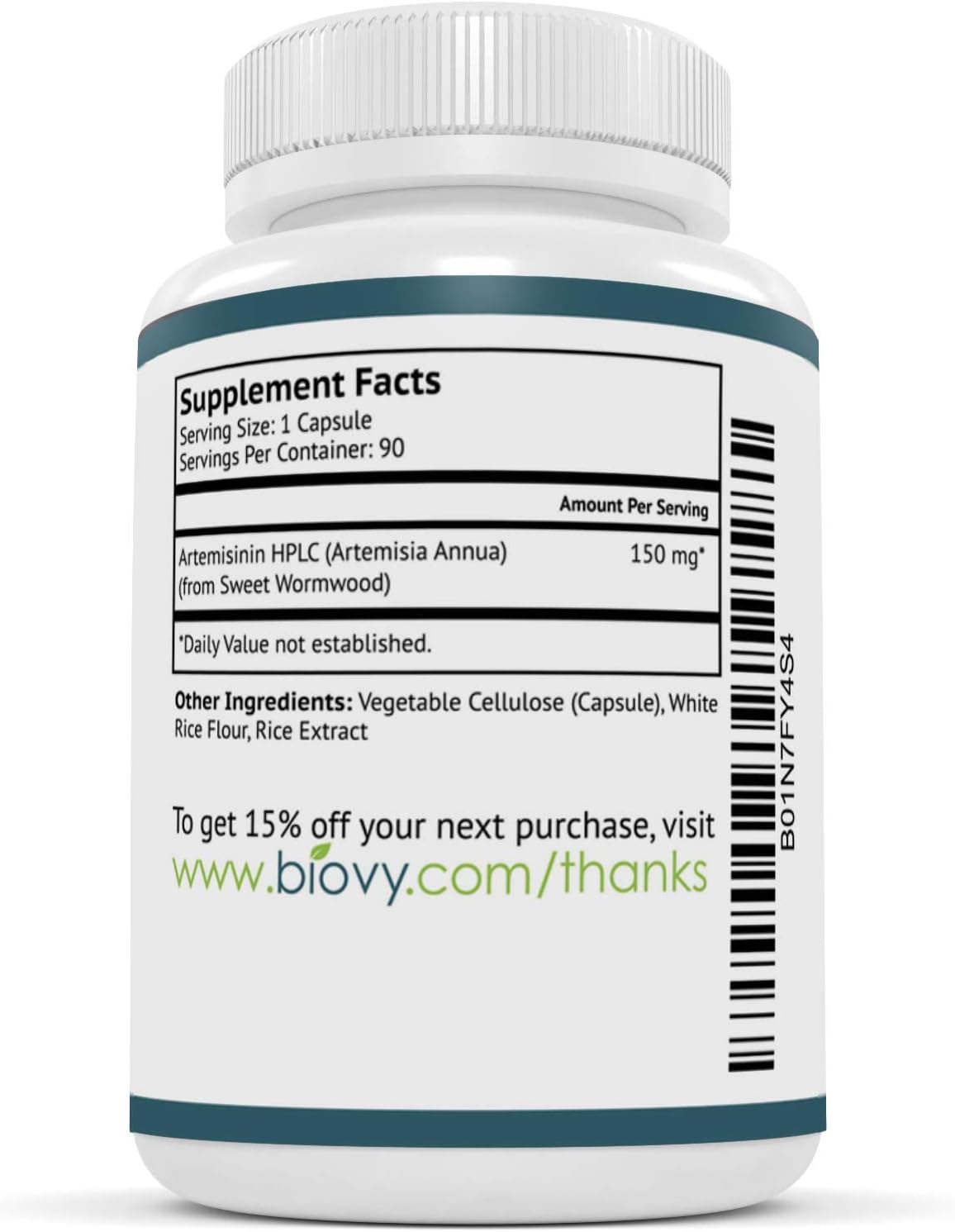 Biolor Artemisinin Annua Extract Capsules - 98% Standardized - Non-GMO, Vegan, Gluten Free - 90 Wormwood Capsules