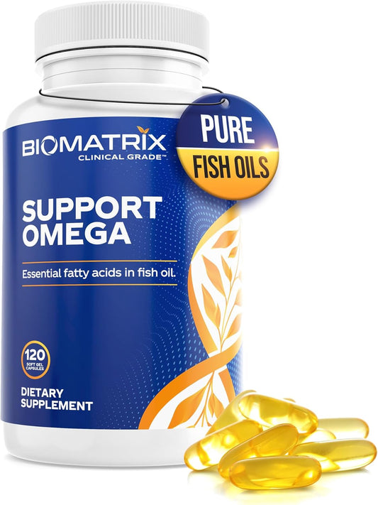 BioMatrix Support Omega - Omega 3 Fish Oil Supplement for Cardiovascular & Musculoskeletal Health - 120 Gel Capsules - BoostGo Australia