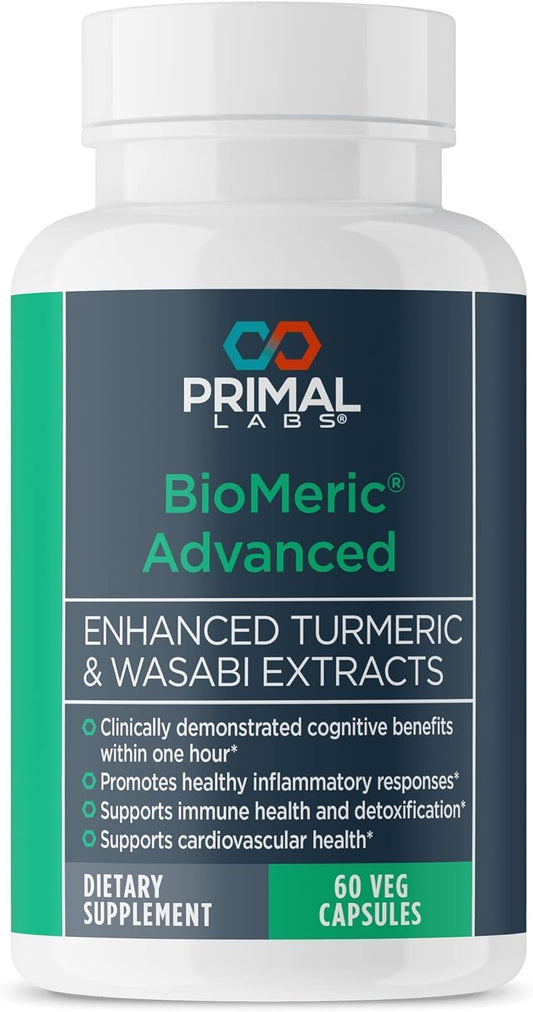 BioMeric Advanced Capsules with Turmeric Curcumin & Wasabi Extracts - 60 Count