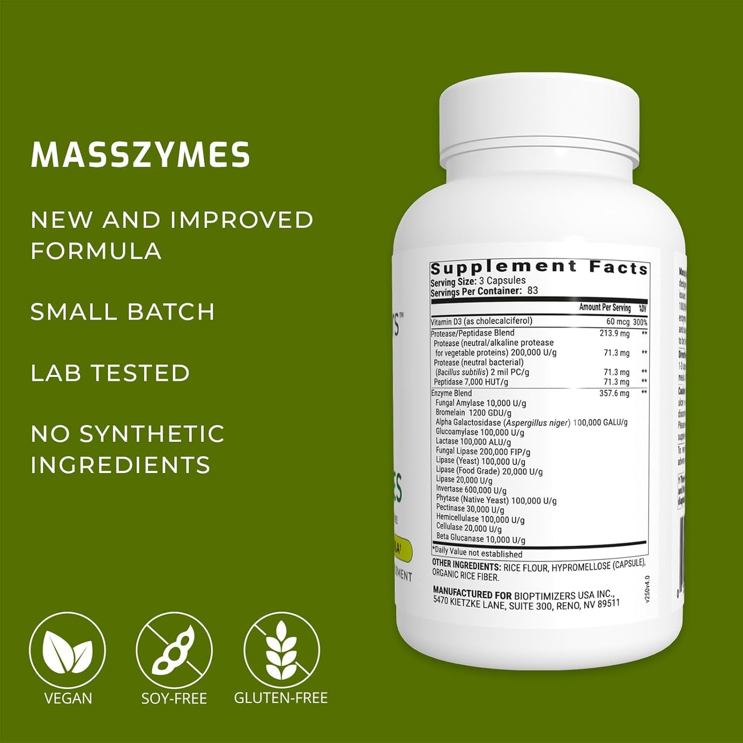 BiOptimizers Magnesium Breakthrough 4.0 & MassZymes 4.0 Bundle - Natural Sleep, Brain, and Digestive Health Support (60 Capsules + 250 Capsules)