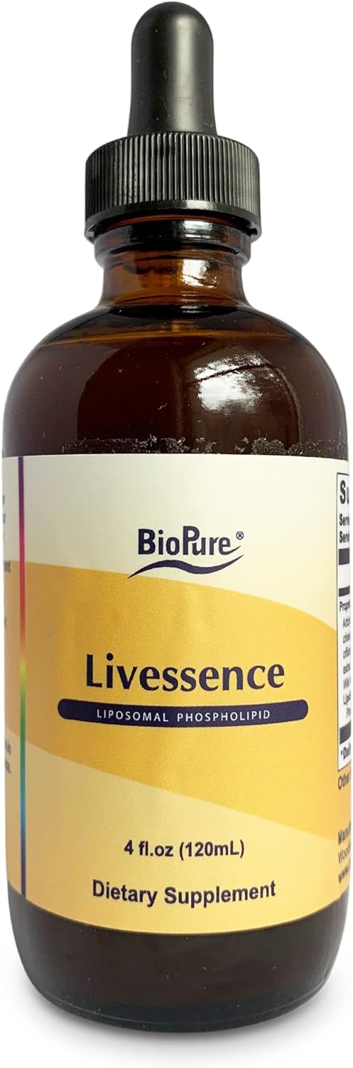 BioPure Livessence Herbal Tincture - Natural Liver Support Formula with 6 Botanical Extracts & Liposomes for Detox & Gut Health - 4 fl oz