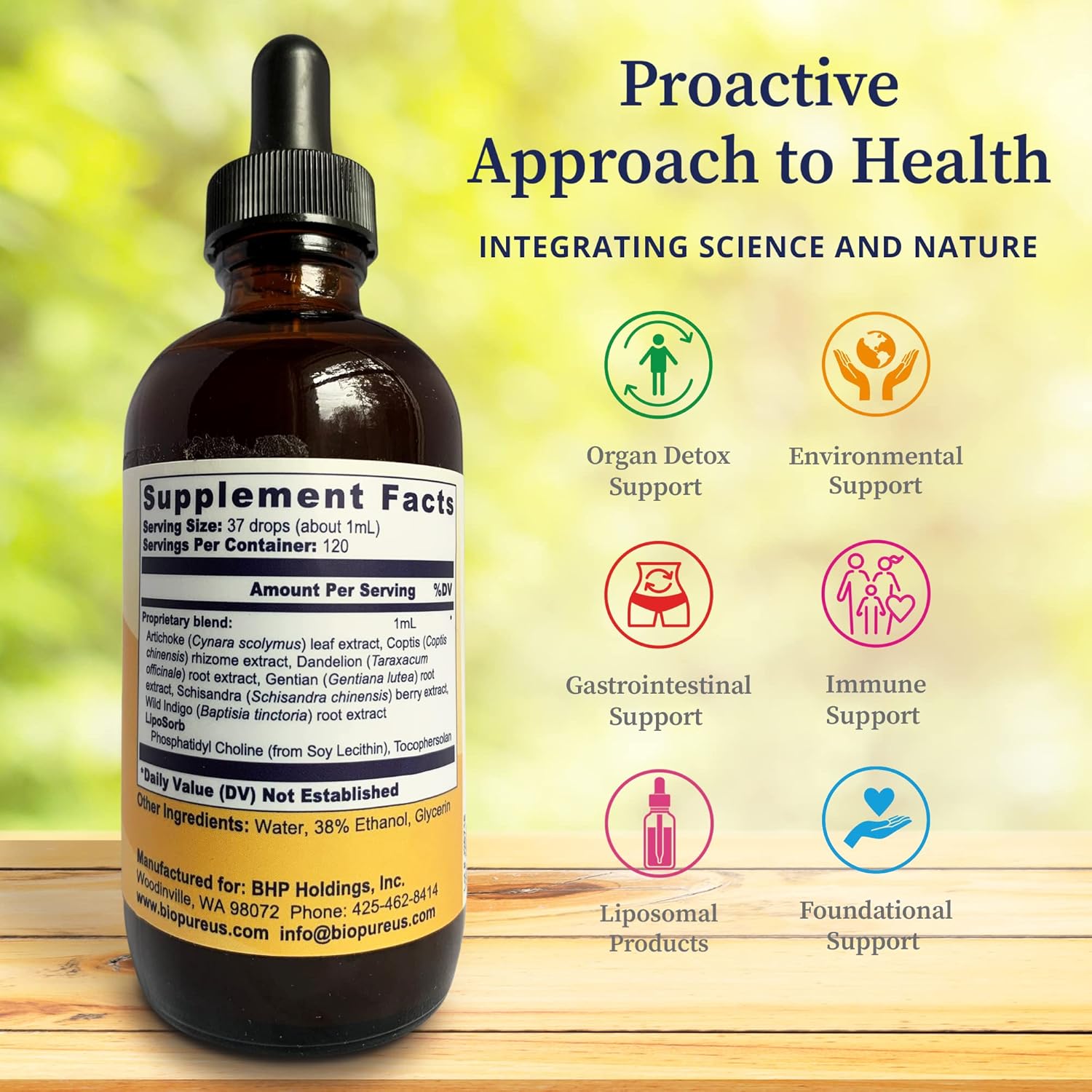 BioPure Livessence Herbal Tincture - Natural Liver Support Formula with 6 Botanical Extracts & Liposomes for Detox & Gut Health - 4 fl oz