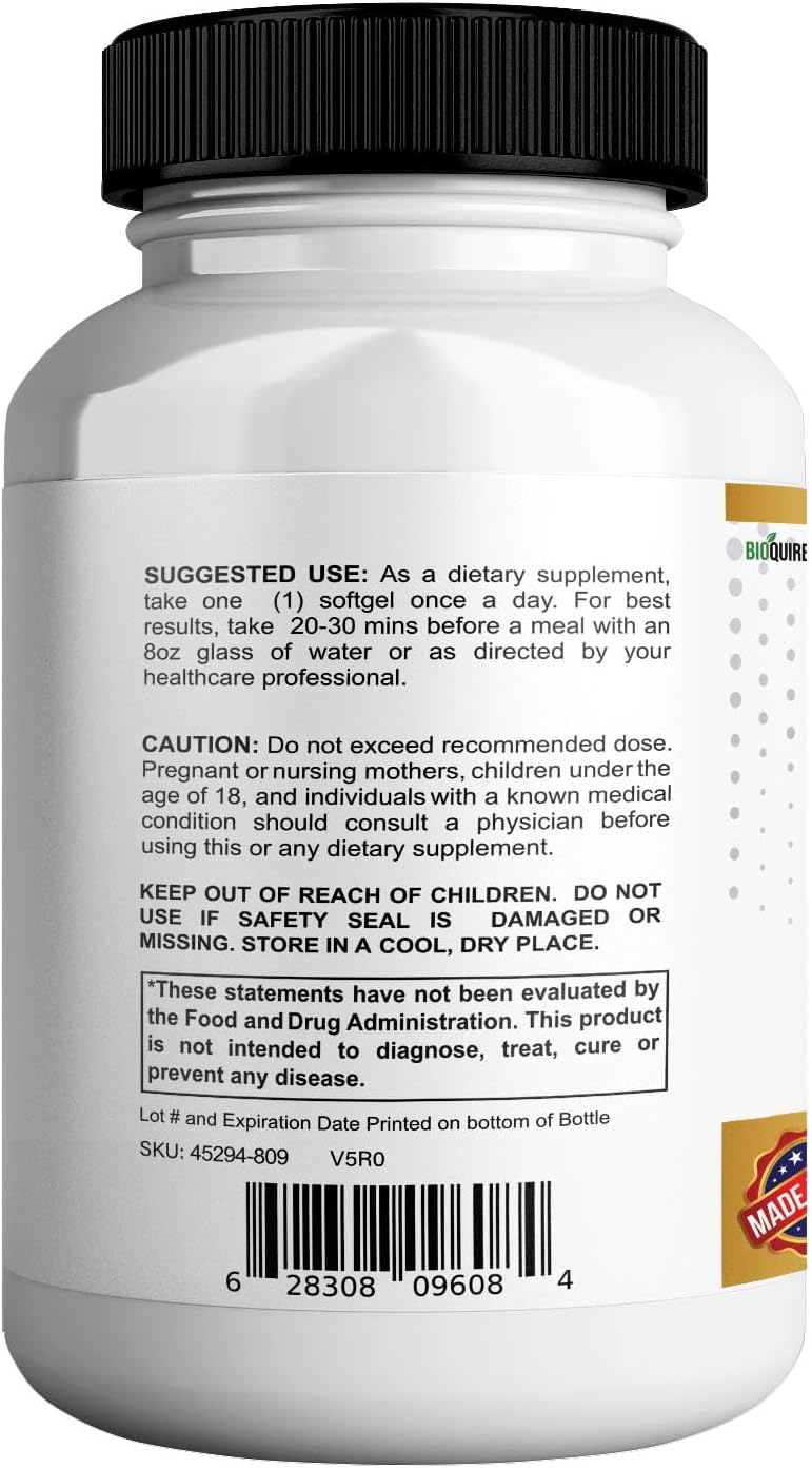 BIOQUIRE Dry Eye Support Supplement with Omega 3 Krill Oil - 60 Softgels, Extra Strength Formula, Non-GMO, Gluten-Free, Sugar-Free