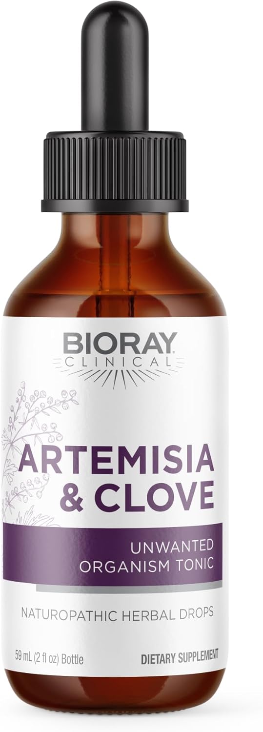 BIORAY Professional Artemisia & Clove Tincture - 2 fl oz - Supports Unwanted Organism Removal with Medicinal Mushrooms - Non-GMO, Vegetarian, Gluten Free