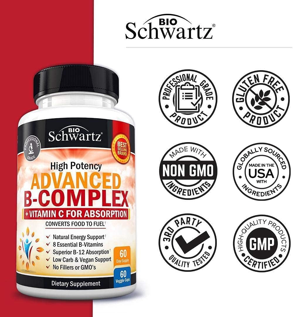 BioSchwartz Daily Fruits and Veggies Supplement + Vitamin B Complex & C (4 Month Supply) for Men and Women