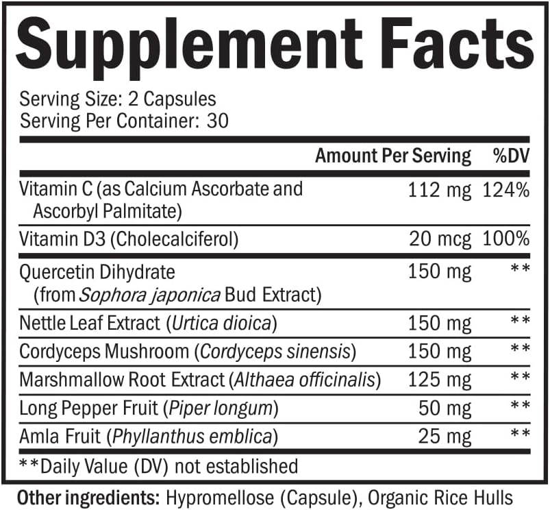 BioSchwartz Respiratory & Immune Lung Support Supplement with Quercetin + 17-in-1 Immune Support & Antioxidants - 2 Month Supply
