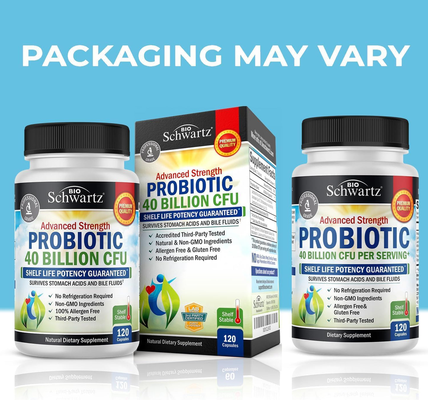 BioSchwartz Triple Strength Omega 3 Fish Oil Softgels and Probiotic Bundle - 2 Month Supply