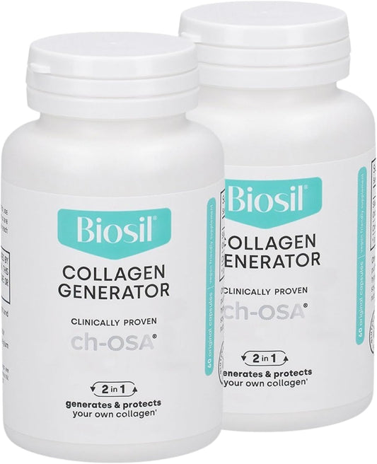 BioSil Collagen Generator - 120 Capsules, Pack of 2 - Supports Collagen Production with ch-OSA Complex - GMO-Free Formula - 60-Day Supply