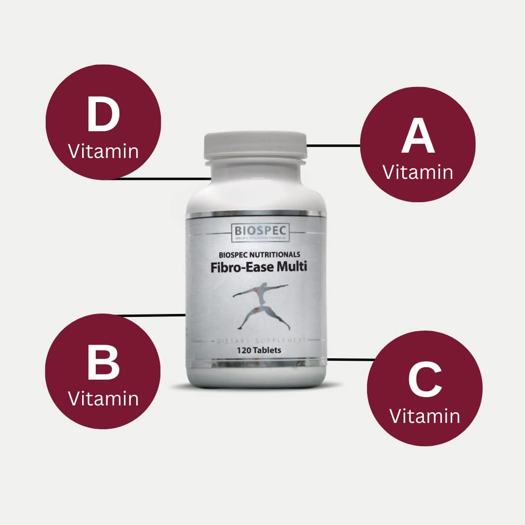 BIOSPEC NUTRITIONALS Fibro-Ease Multi: Vital Vitamins & Minerals for Energy & Health - 120 Capsules