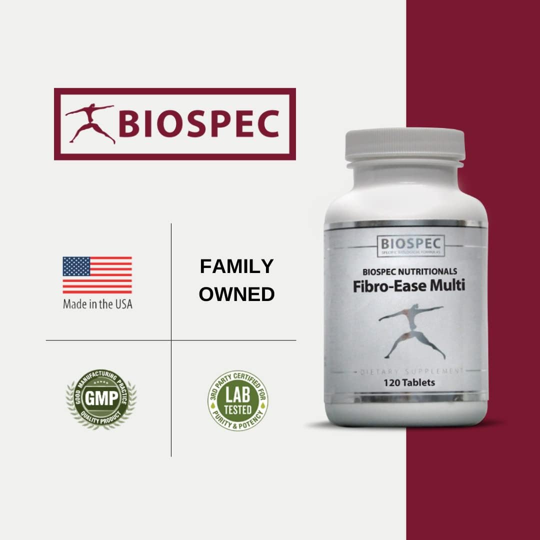 BIOSPEC NUTRITIONALS Fibro-Ease Multi: Vital Vitamins & Minerals for Energy & Health - 120 Capsules
