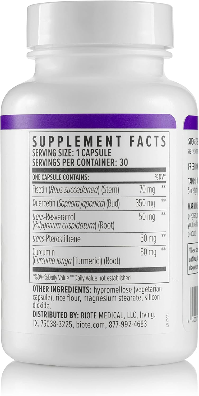 bioTE Nutraceuticals SENOLYTIC Complex: Boost Antioxidants for Healthy Aging (30 Capsules)