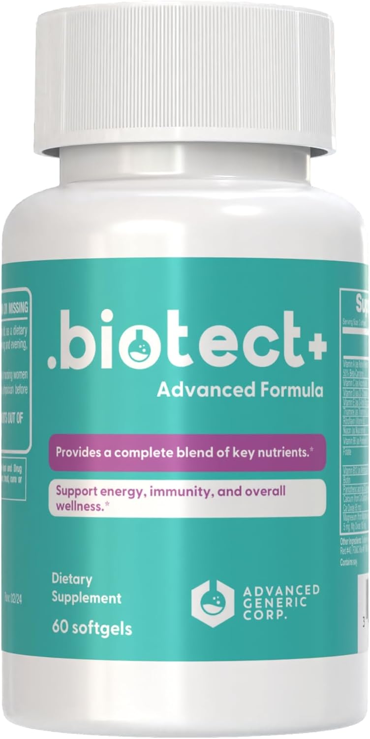 biotec+ Advanced Immune Support Formula - Daily Wellness Supplement for Energy, Immunity & Health - 60 Softgels