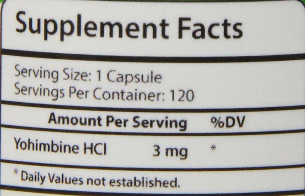 Biotech Nutritions Yohimbine HCl Capsules, 120 Count - Dietary Supplement for Energy and Weight Management