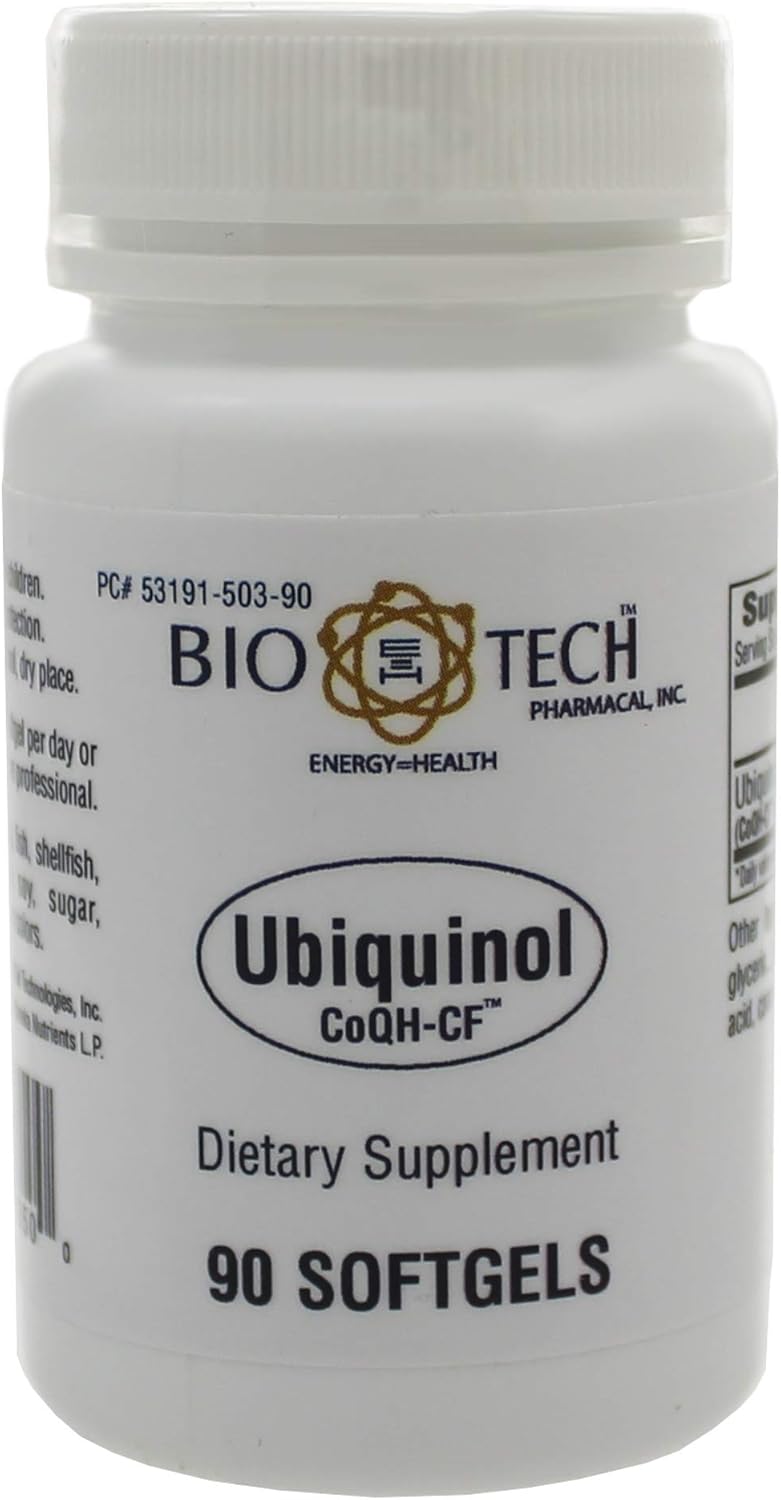 BioTechUSA BioTech Pharmacal Ubiquinol Supplement 90 Count - High-Quality CoQ10 Formula