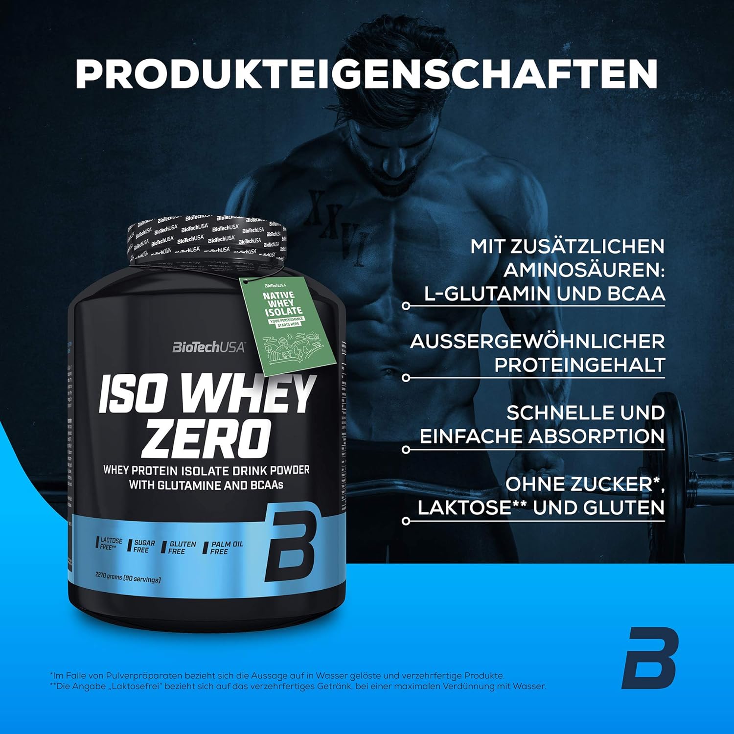BiotechUSA Iso Whey Zero Chocolate Flavor 2270g - High-Quality Protein Powder