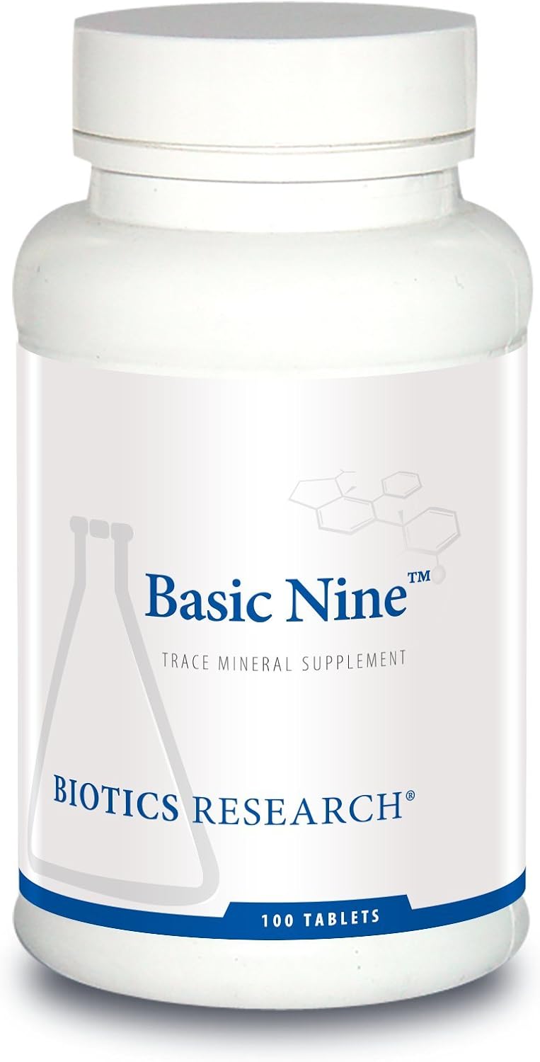 Biotics Research Basic Nine Trace Minerals with Antioxidants SOD & Catalase, Whole Food Sourced - 100 Tabs