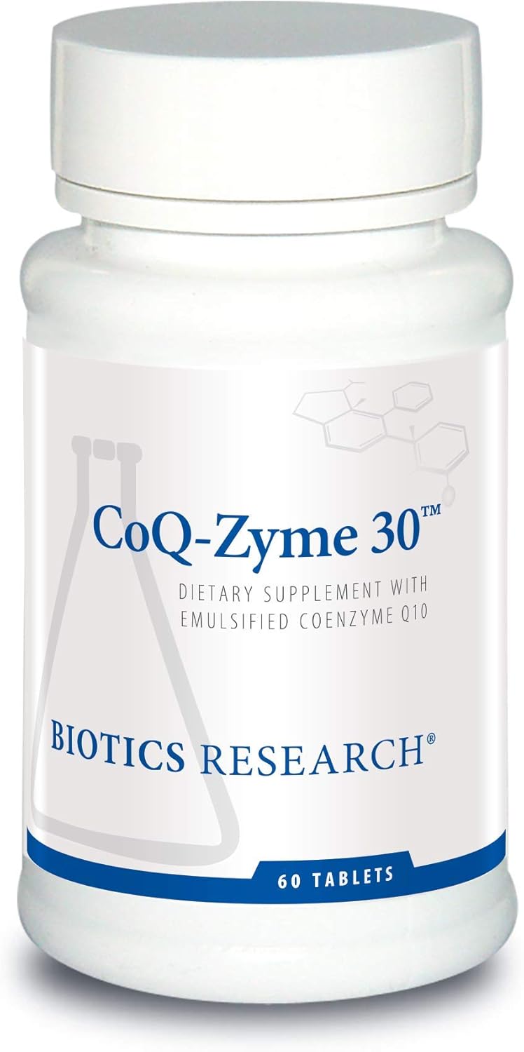 Biotics Research CoQZyme 30: Emulsified CoQ10 with Superoxide Dismutase and Catalase Antioxidants - 60 Tabs