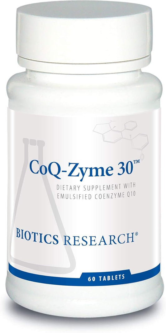 Biotics Research CoQZyme 30: Emulsified CoQ10 with Superoxide Dismutase and Catalase Antioxidants - 60 Tabs