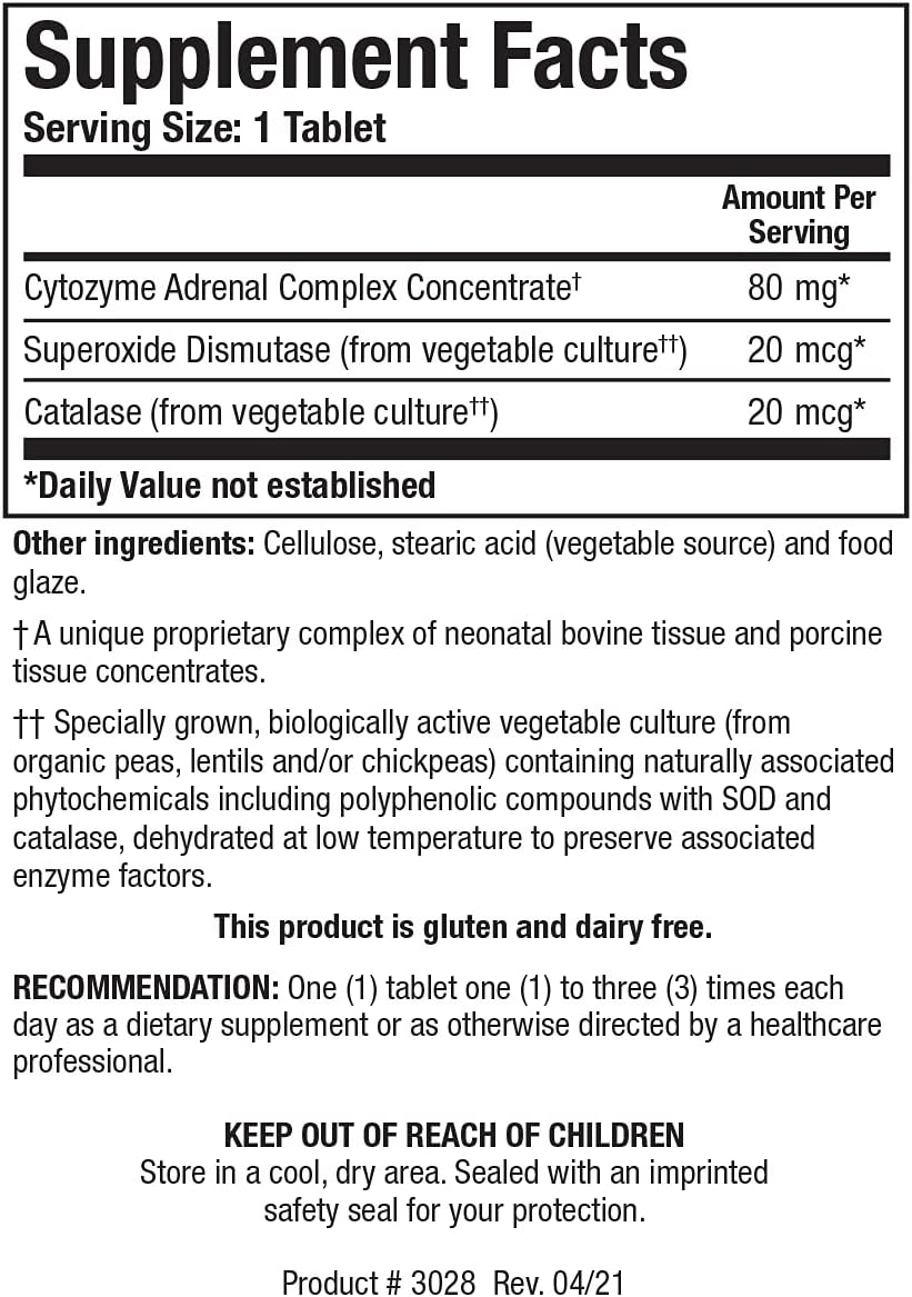 Biotics Research Cytozyme AD 180 Tablets for Energy Support and Calmness