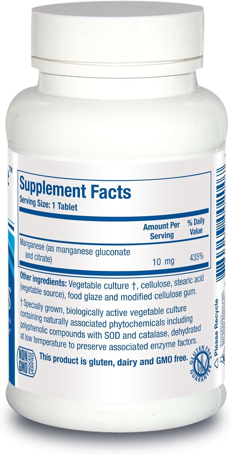 Biotics Research Mn Zyme: Manganese Trace Mineral for Antioxidant & Metabolism Support - 100 Tablets