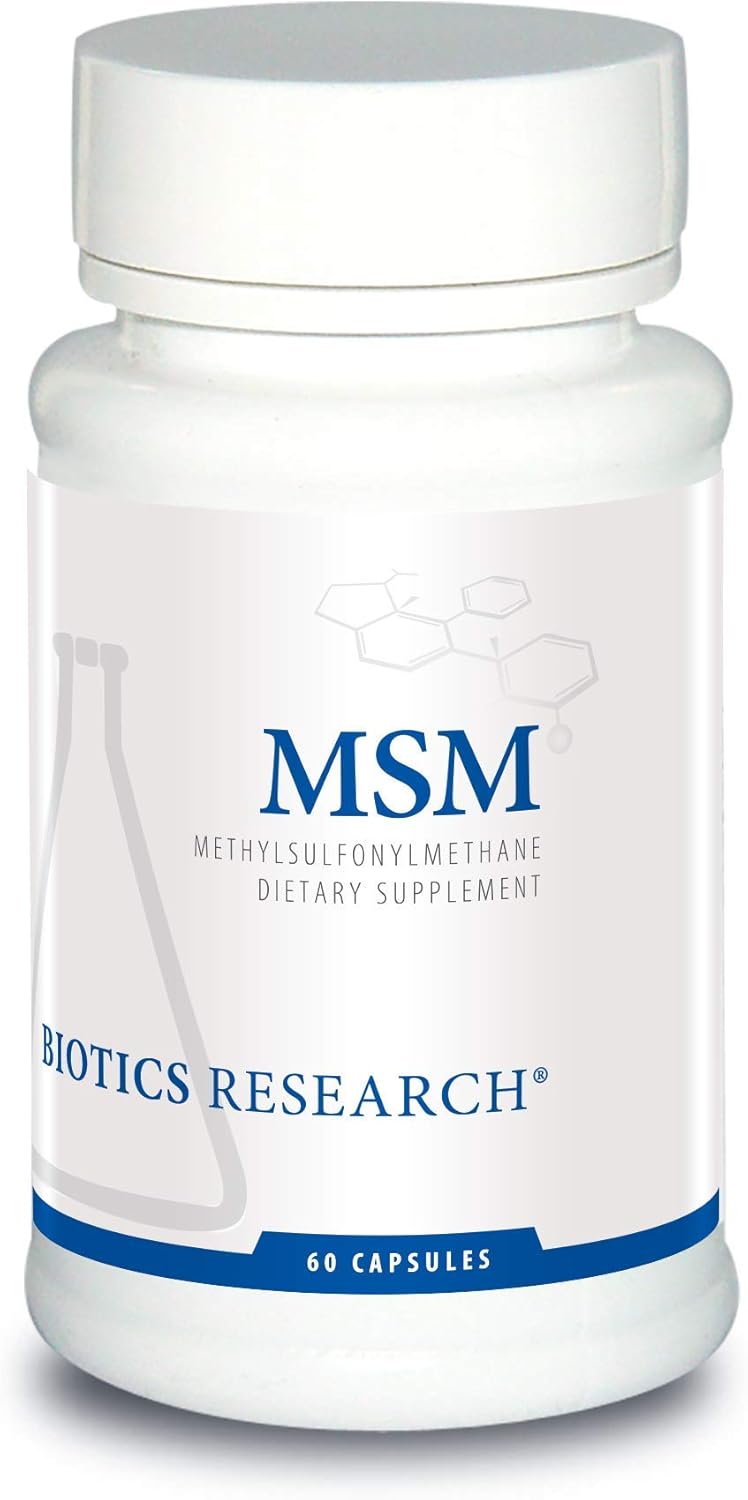 Biotics Research MSM Supplement for Collagen Production & Joint Health - 60 Capsules