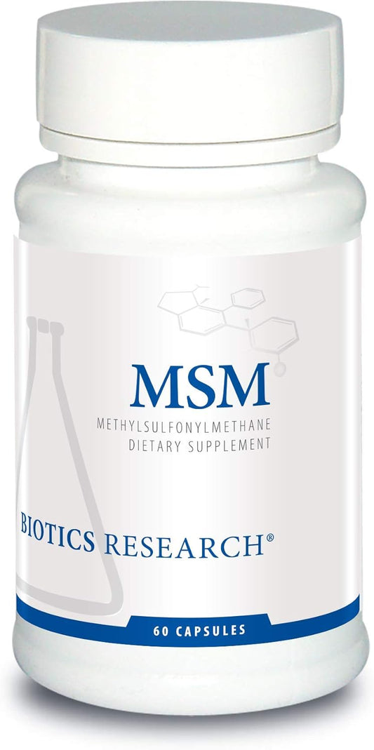 Biotics Research MSM Supplement for Collagen Production & Joint Health - 60 Capsules