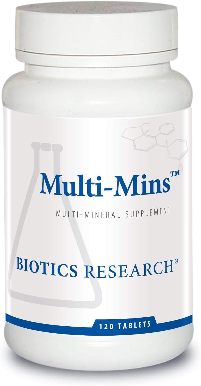 Biotics Research Multi-Mins: Potent Bioavailable Multi Mineral Supplement with Chelated Minerals and Whole Food Trace Minerals - 120 Tablets