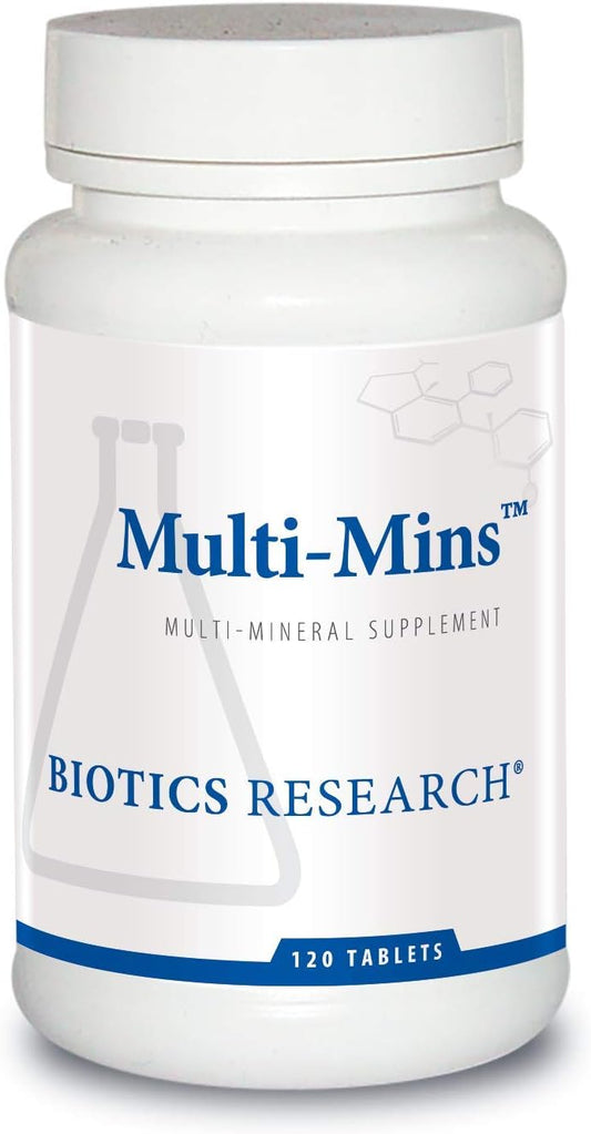 Biotics Research Multi-Mins: Potent Bioavailable Multi Mineral Supplement with Chelated Minerals and Whole Food Trace Minerals - 120 Tablets