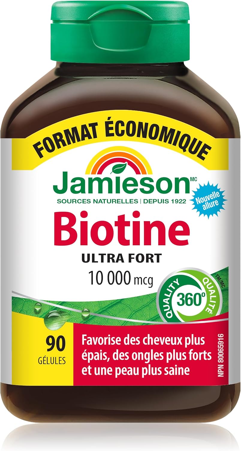 Biotin 10,000 mcg Softgels Value Size 90 Count by Jamieson