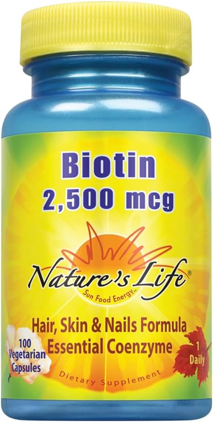 Biotin 2500mcg Supplement for Hair, Skin, Nails & Metabolism | Non-GMO | 100 Veg Caps