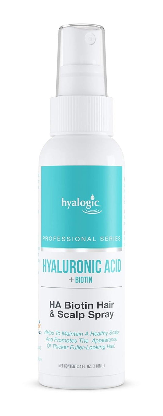 Biotin Hair Growth Spray with Hyaluronic Acid - Professional Formula for Thinning Hair - Hydrating Scalp Treatment for Volume (4 Fl oz)