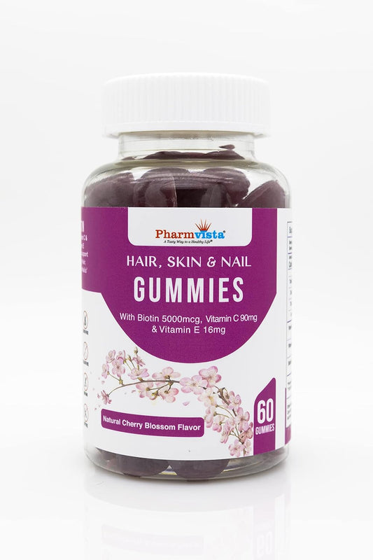 Biotin Vitamin Gummies for Hair, Skin, and Nails - Vegan, Gluten-Free, Non-GMO - 60 Count