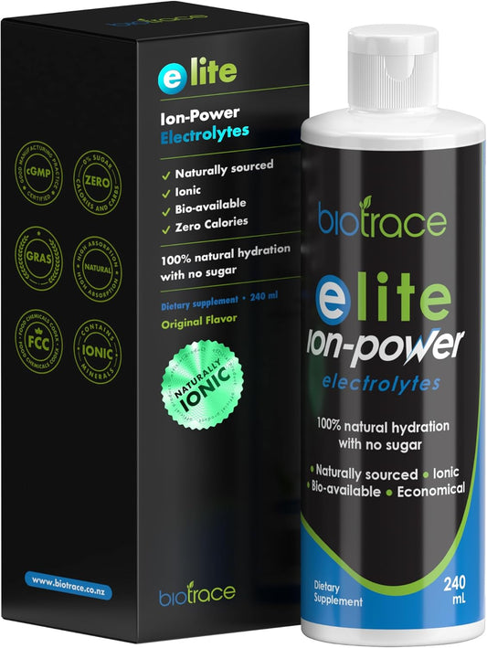 Biotrace Elite Electrolyte Drops | Rapid Hydration & Muscle Recovery | Zero Calories & Sugar | Trace Minerals Supplement | 8 fl oz