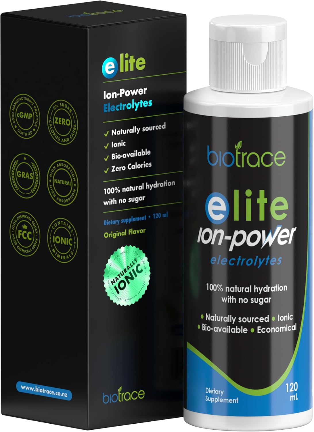 Biotrace Elite Electrolyte Drops: Zero Calorie, Zero Sugar Hydration Supplement with Trace Minerals - 4 fl oz