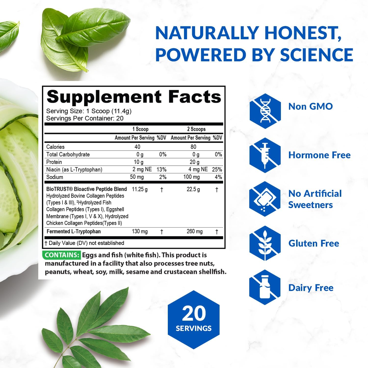 BioTrust Ageless Multi Collagen Protein Powder - 5 Collagen Types for Hair, Skin, Nails & Joints - Grass Fed Beef, Sustainable Fish, Chicken & Eggshell Membrane - Unflavored, 2 Pack