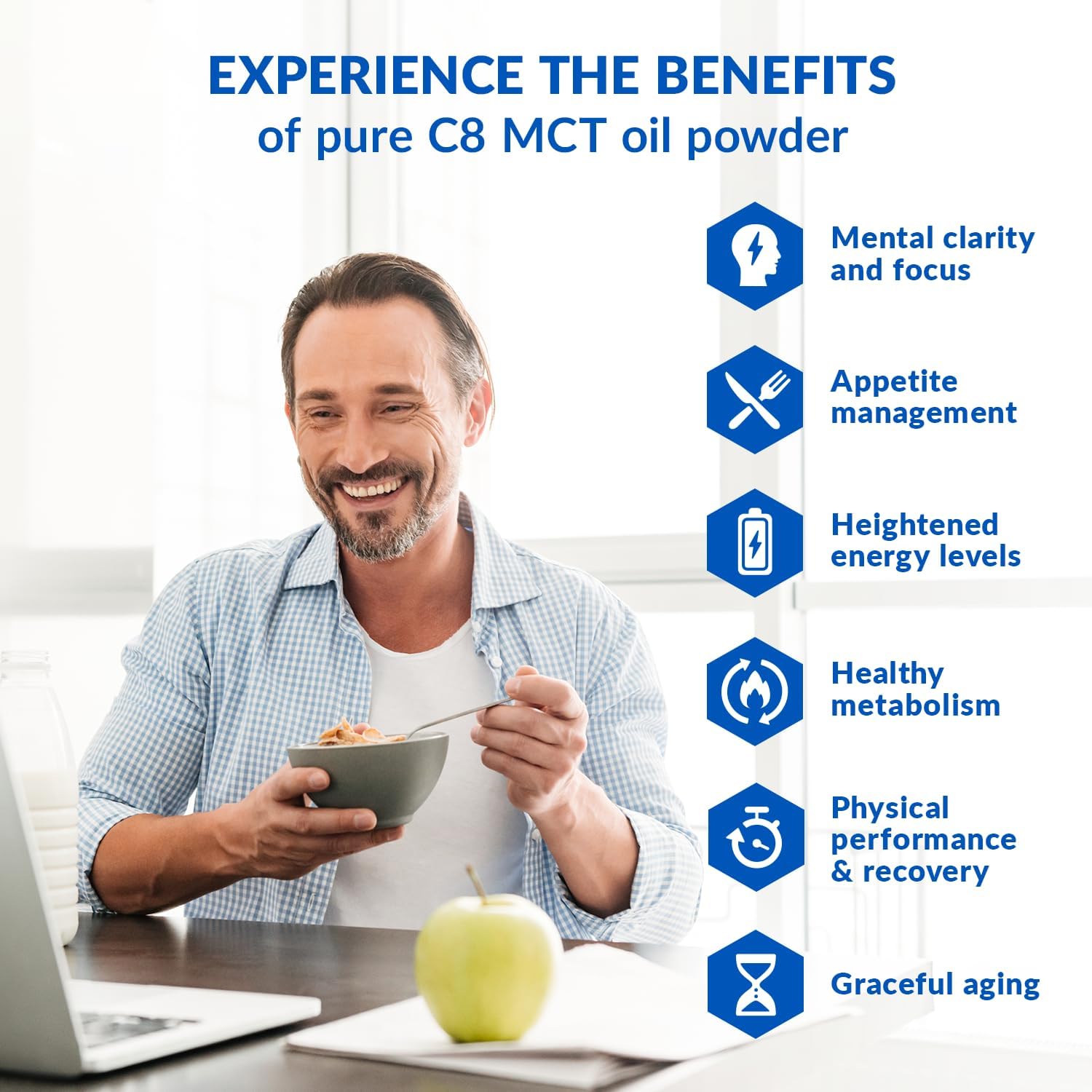 BioTrust Keto Elevate French Vanilla C8 MCT Oil Powder for Clean Energy and Mental Focus - Ketogenic Coffee Creamer with 100% Caprylic Acid MCT Powder - Non-GMO, 20 Servings