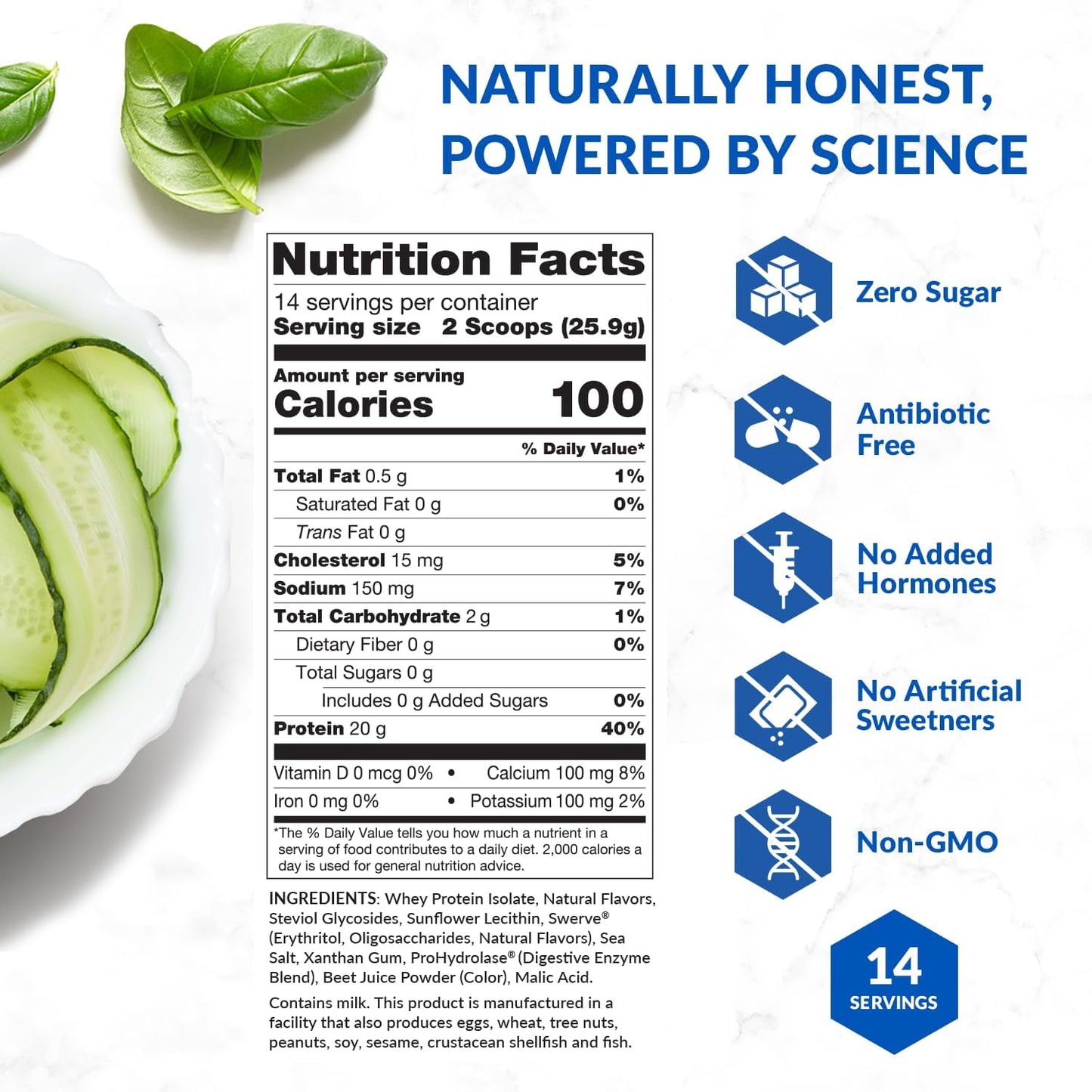 BioTrust Low Carb Lite Whey Protein Isolate with Digestive Enzymes - 20g Protein, 100 Calories, Non-GMO, Soy and Gluten-Free