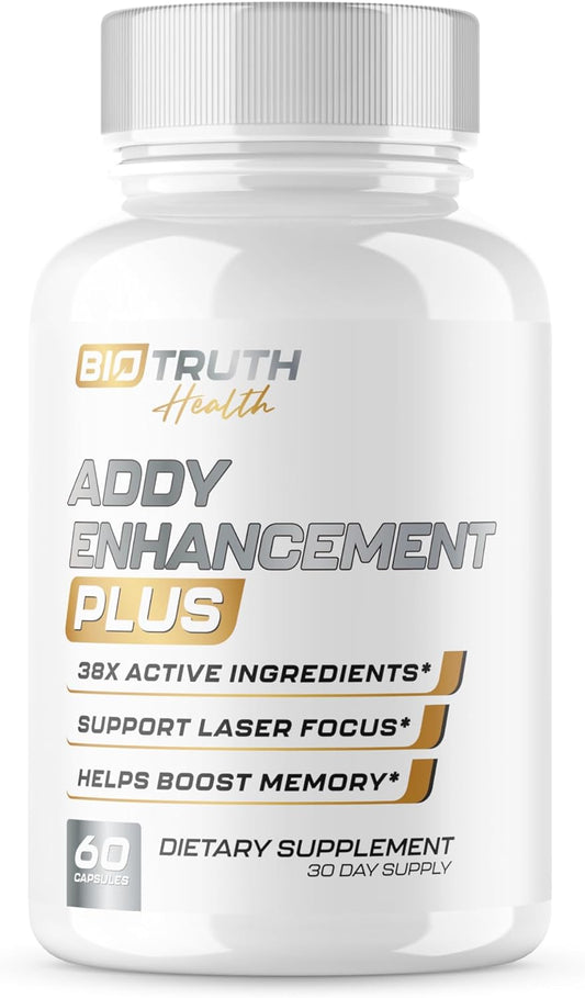 BioTruth Health Nootropic Brain Supplement with 38 Ingredients for Memory, Focus & Energy - Highest Dosage Natural Adderall Substitute - USA Made - 60 Pills