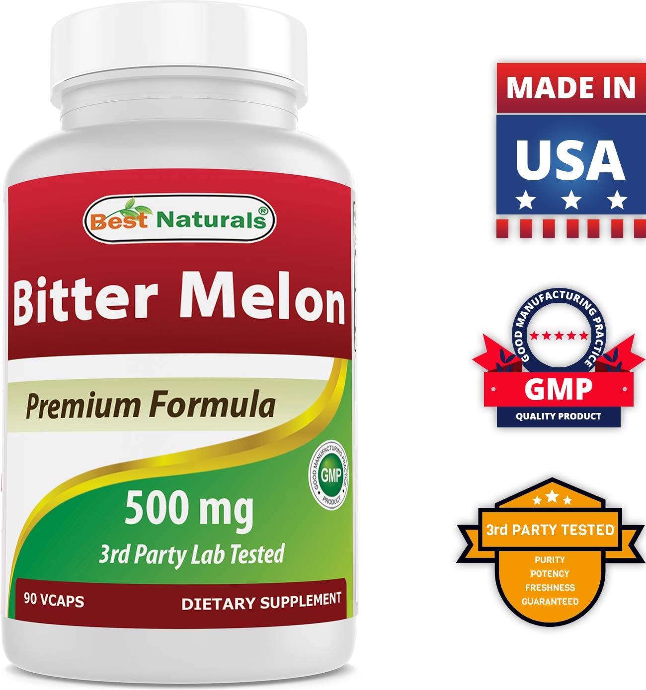 Bitter Melon 500 mg 90 Vcaps (Pack of 180) - Premium Natural Supplement for Blood Sugar Support