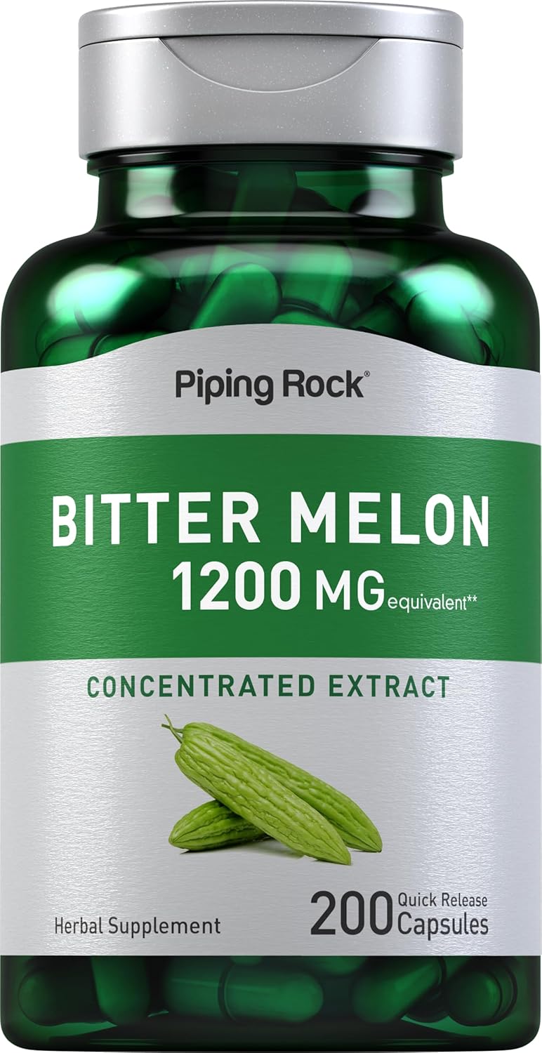 Bitter Melon Capsules 1200mg | 200 Count | Momordica Charantia Extract | Herbal Supplement | Non-GMO, Gluten Free