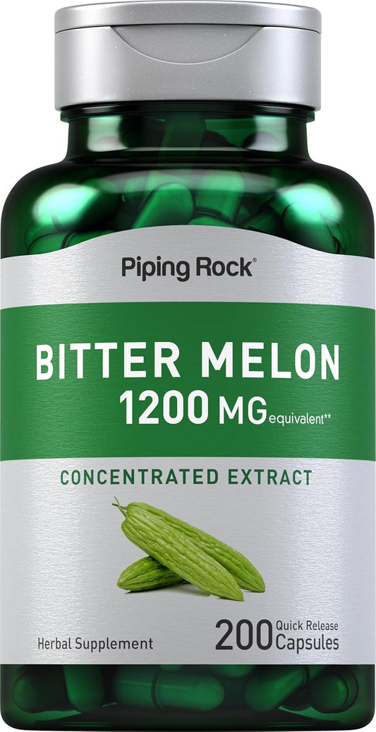 Bitter Melon Capsules 1200mg | 200 Count | Momordica Charantia Extract | Herbal Supplement | Non-GMO, Gluten Free